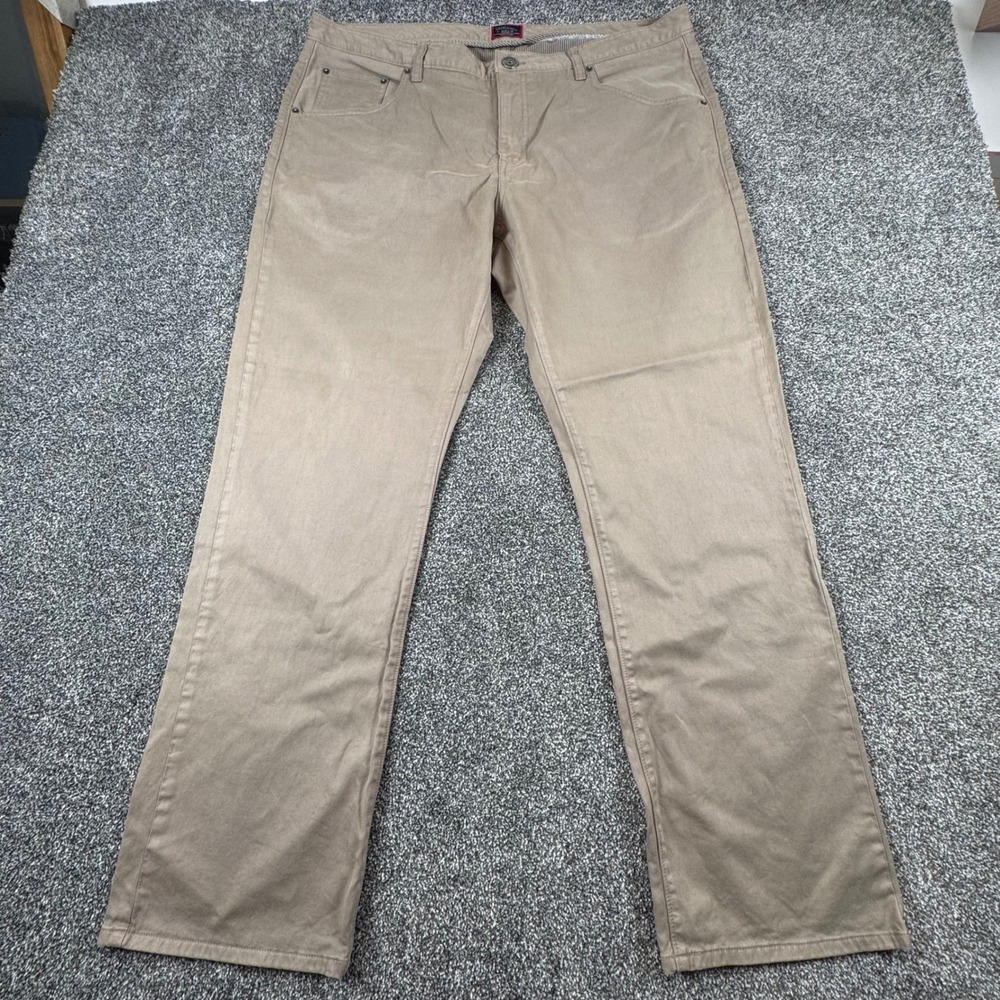 UNTUCKit Mens Tan Khaki Straight Leg 5-Pocket Chino Pants 40x32 Casual Work - Picture 2 of 5